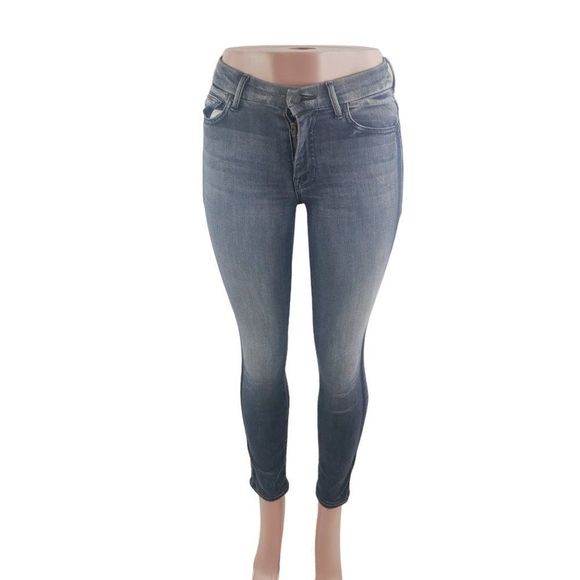 Mother Women's Dark Gray Stone Wash High Rise Jegging Jeans Size 24 - Picture 1 of 8